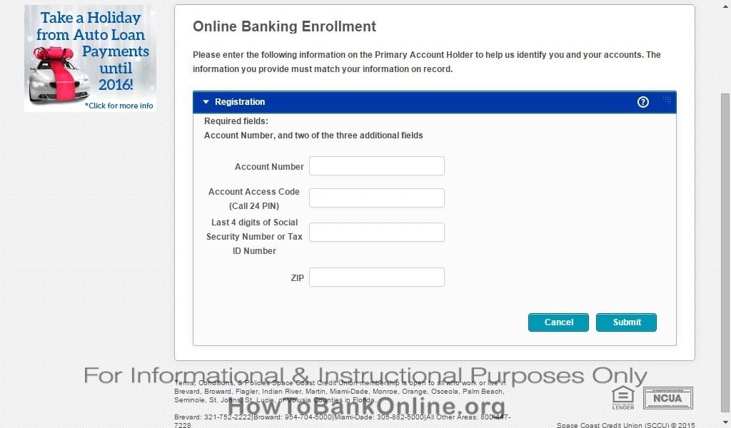 Enroll to SCCU Online Banking