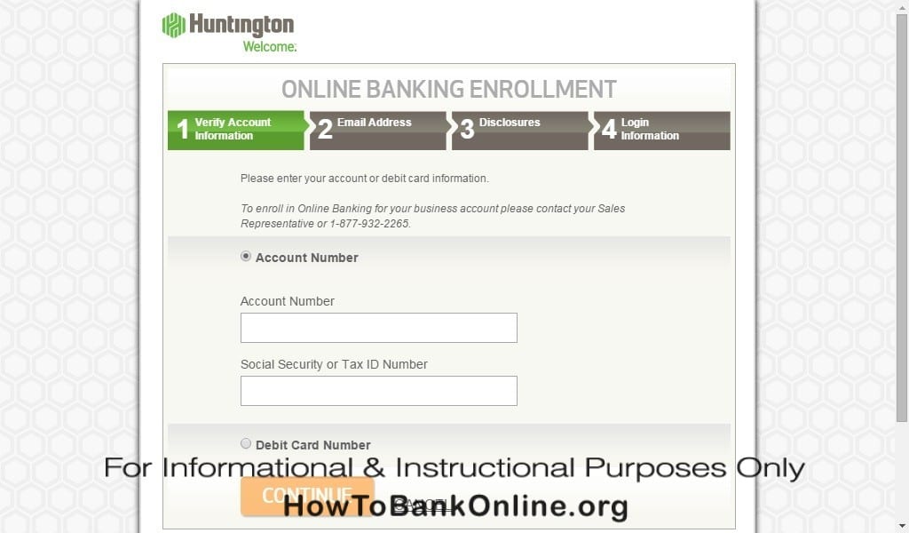 Enrollment to Huntington Online Banking