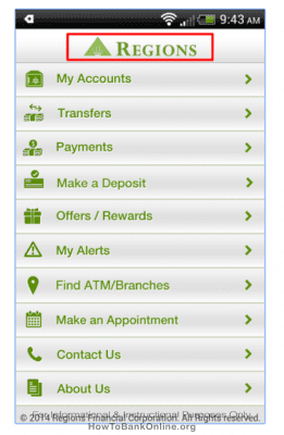 Regions Bank App on Android