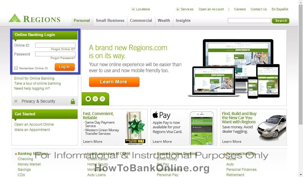 Regions Bank Online Banking Login