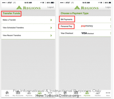 Regions Mobile App on iPhone