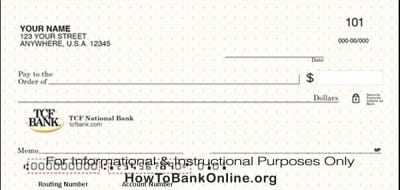 Routing Number on a TCF Bank check
